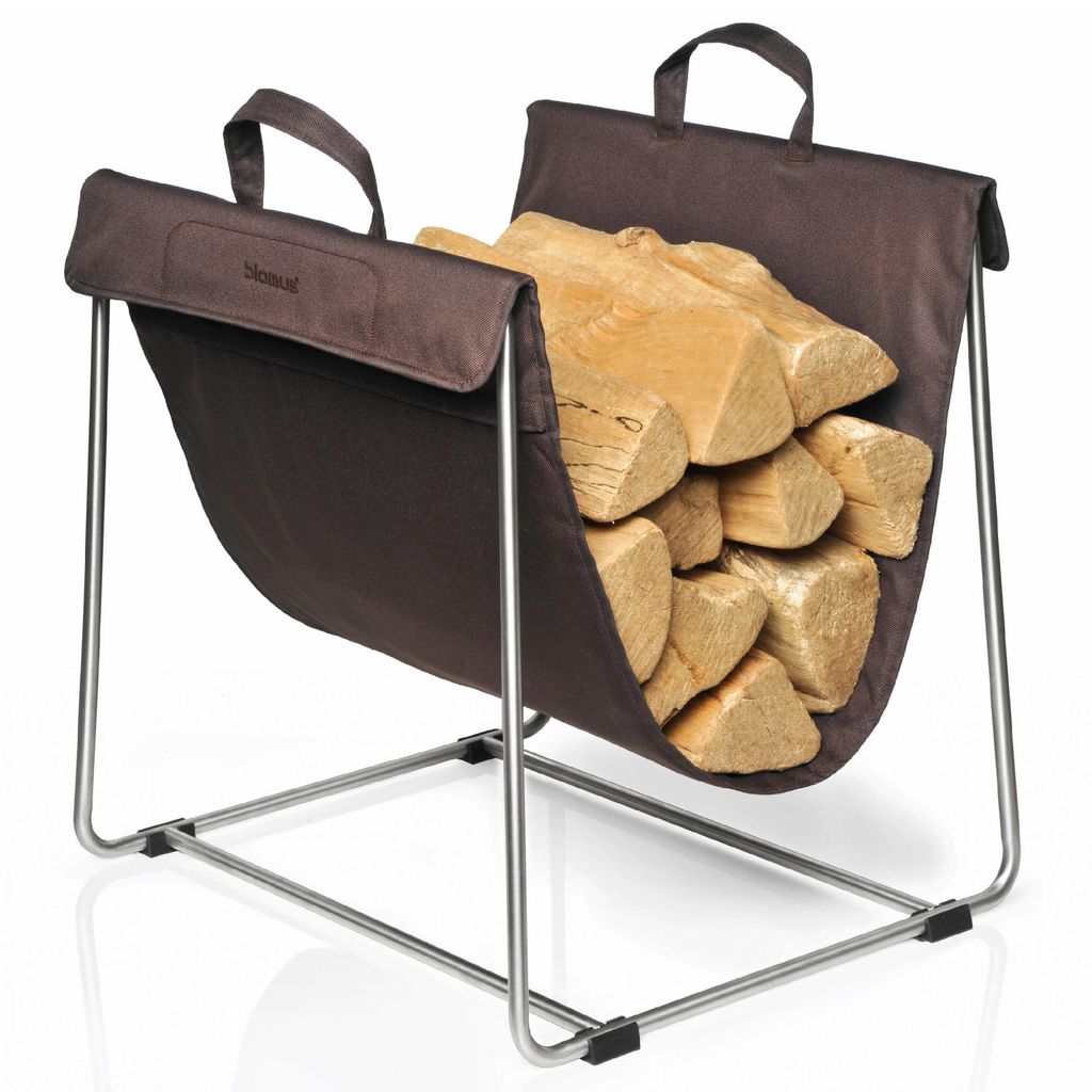 Blomus Holztrage MADRA, Textil mocca mit Edelstahl matt kombiniert