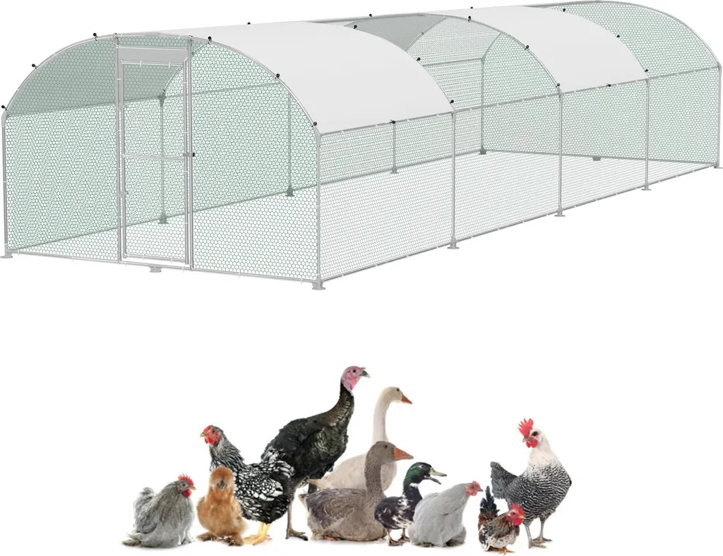 Poulailler Anti-Prédateur 3x8 m en Métal pour Protéger vos Volailles