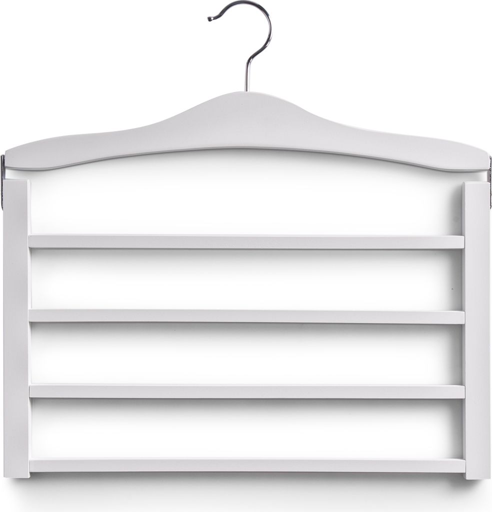 Zeller Mehrfach-Hosenbügel, weiß, Buche 38,5x32x1,2 Produktbild 