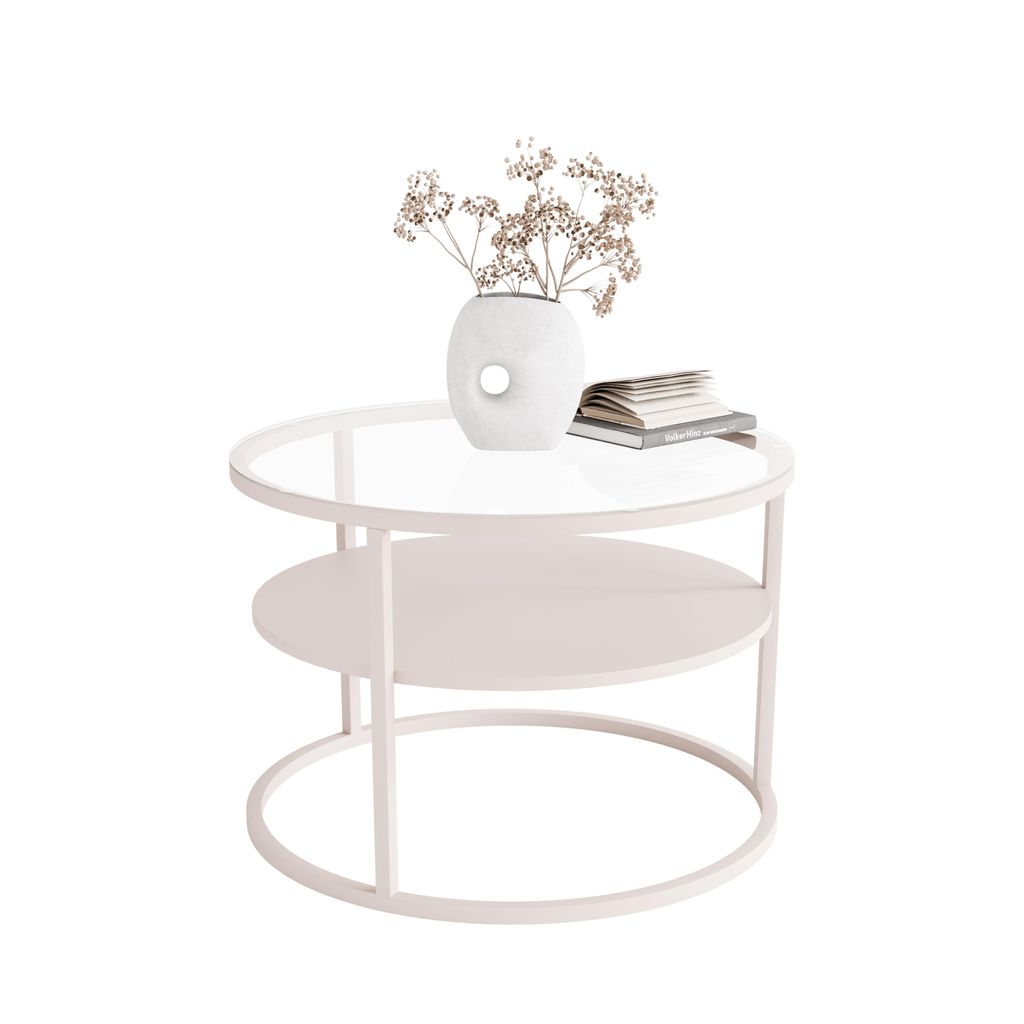 Couchtisch CIRI GLAS KASCHMIR mit Ablage Produktbild 