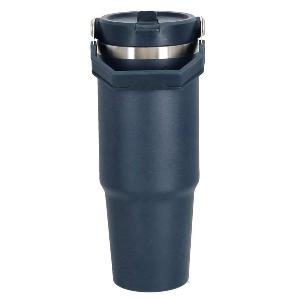 Thermobecher aus Edelstahl 0,9l Isolierbecher mit ausklappbaren Strohhalm Thermo Trinkbecher Auslaufsicher Kaffeebecher Thermosflasche Dunkelblau