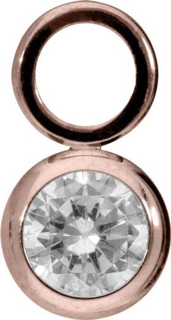 Titan Anhänger für Clicker RUNDER KRISTALL RoséGold Kristallgröße: 4mm