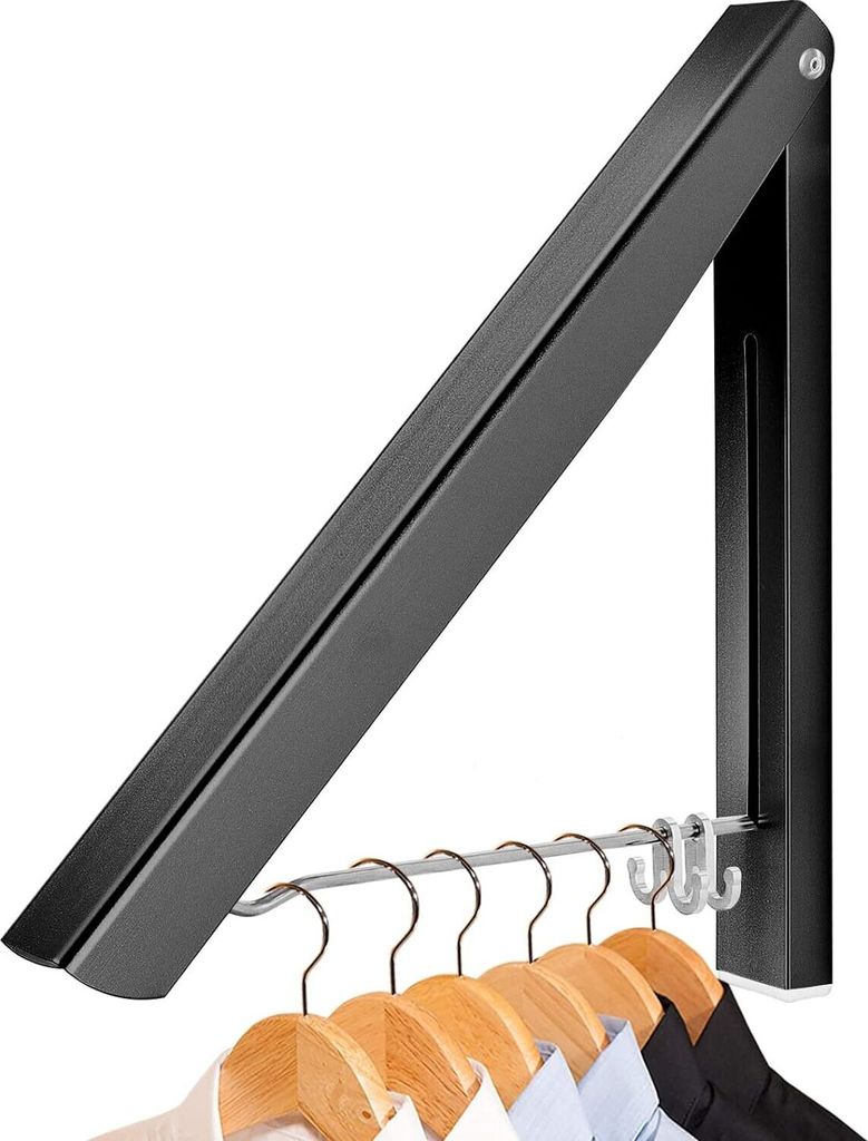Kleiderhaken Wand Klappbar, Aluminium Kleiderbügel Kleiderlüfter Wandgarderobe Kleiderständer Haken Halter für Schlafzimmer, Badezimmer, Balkon...