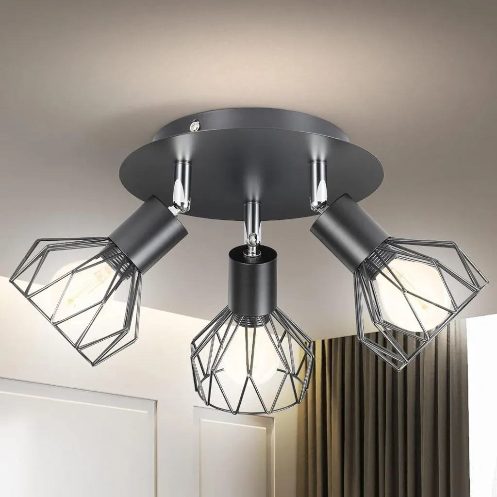 Plafonnier noir 3 sources : solution d'éclairage design sans encombre - 4