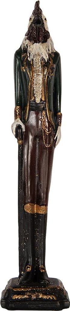 Clayre & Eef Dekorationsfigur Hahn 7x7x31 cm Grün Kunststoff