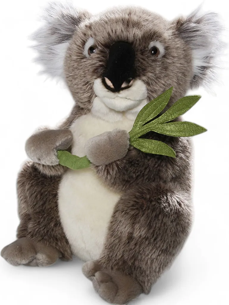 Koala en peluche réaliste 30cm avec eucalyptus - Carl Dick Référence 2890