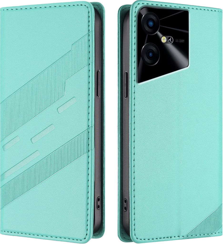 Hülle für Tecno Pova Neo 3, Kunstleder Brieftaschen Handyhülle mit Kartenfach und Standfunktion Türkis