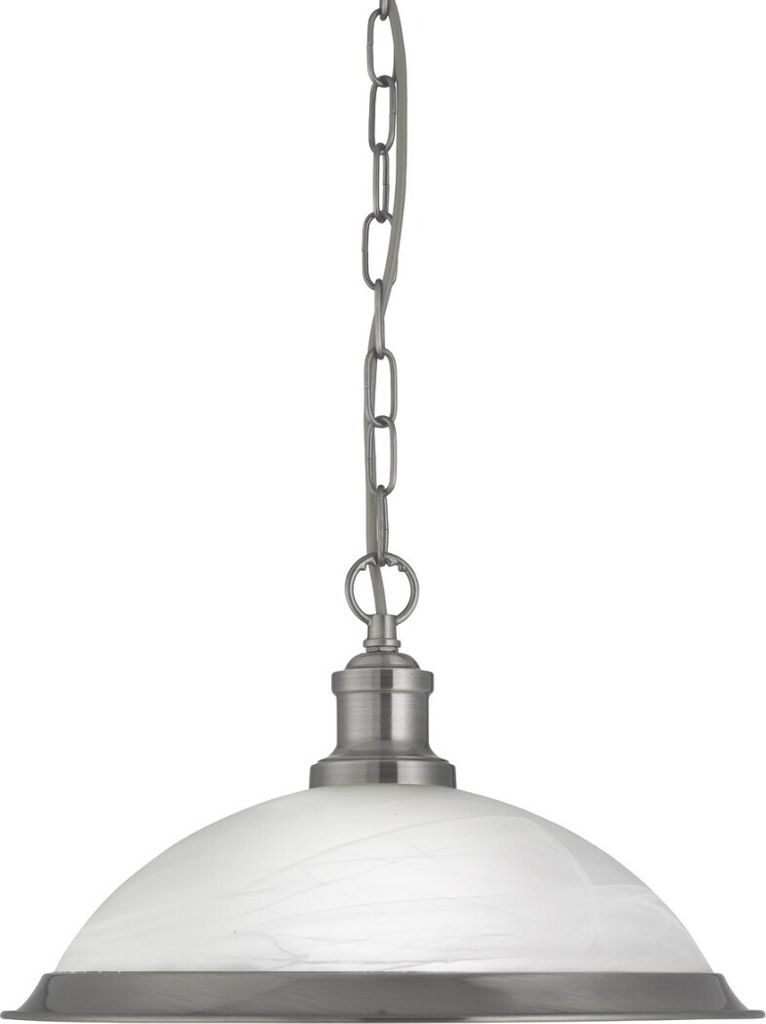 Moderne Pendelleuchte BARBY Silber Metall Glas E27 Hängelampe Wohnzimmer Esszimmer Esstisch