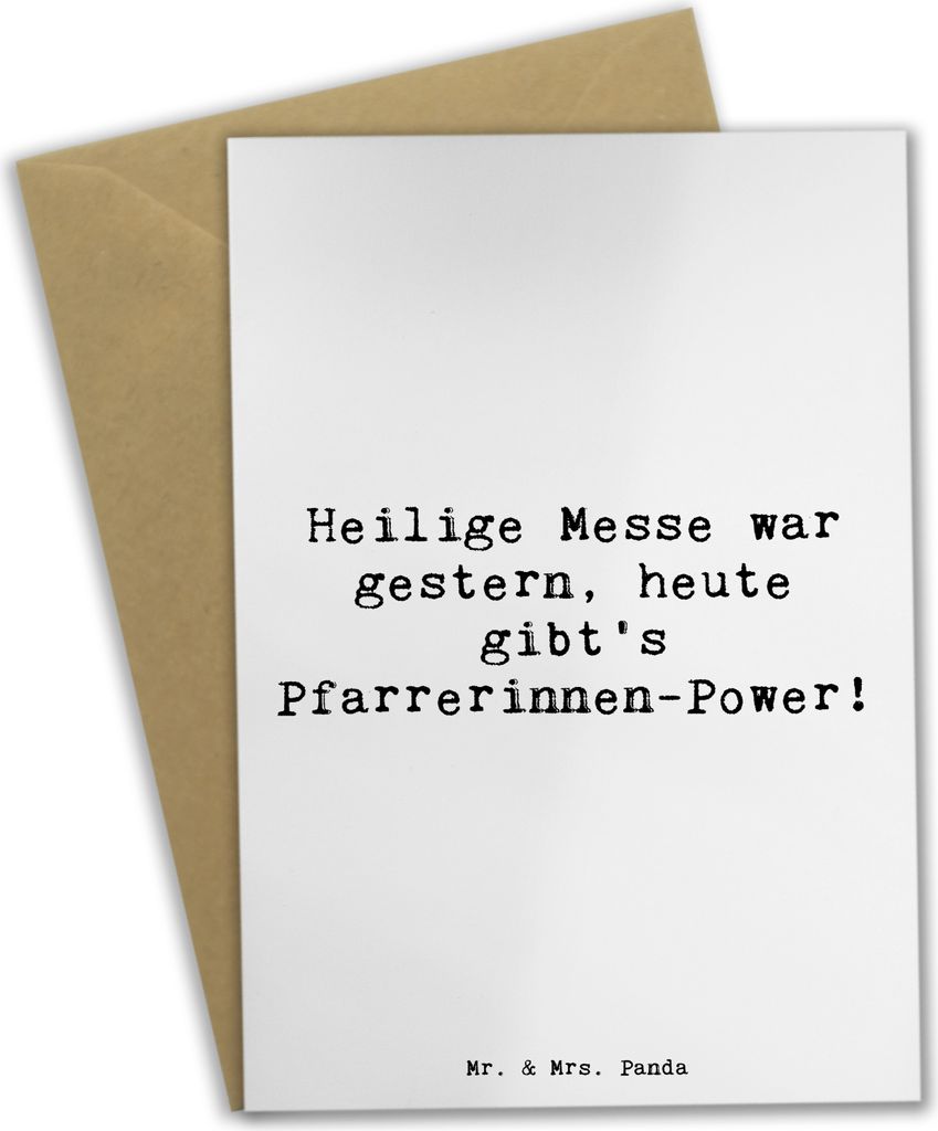 Mr. & Mrs. Panda babykarte Spruch Pfarrerinnen Power - Weiß - Geschenk, weihnachtskarten, Inspiration, Geschenke für Berufstätige, glückwunschk...