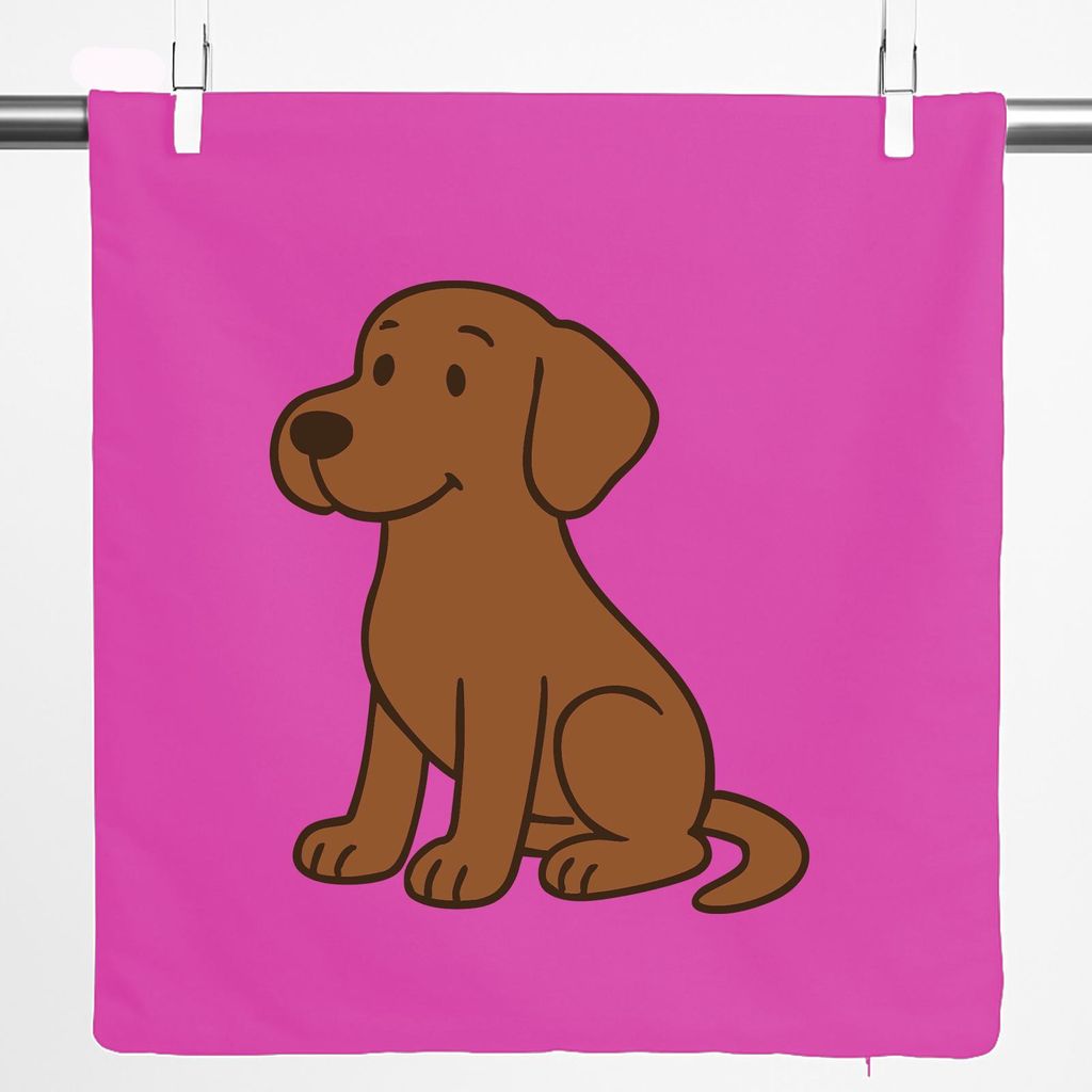 Huuraa Kissenbezug brauner Labrador Retriever Chocolate Labi Comic 40x40cm Fuchsia Baumwolle Dekokissenbezug Geschenkidee