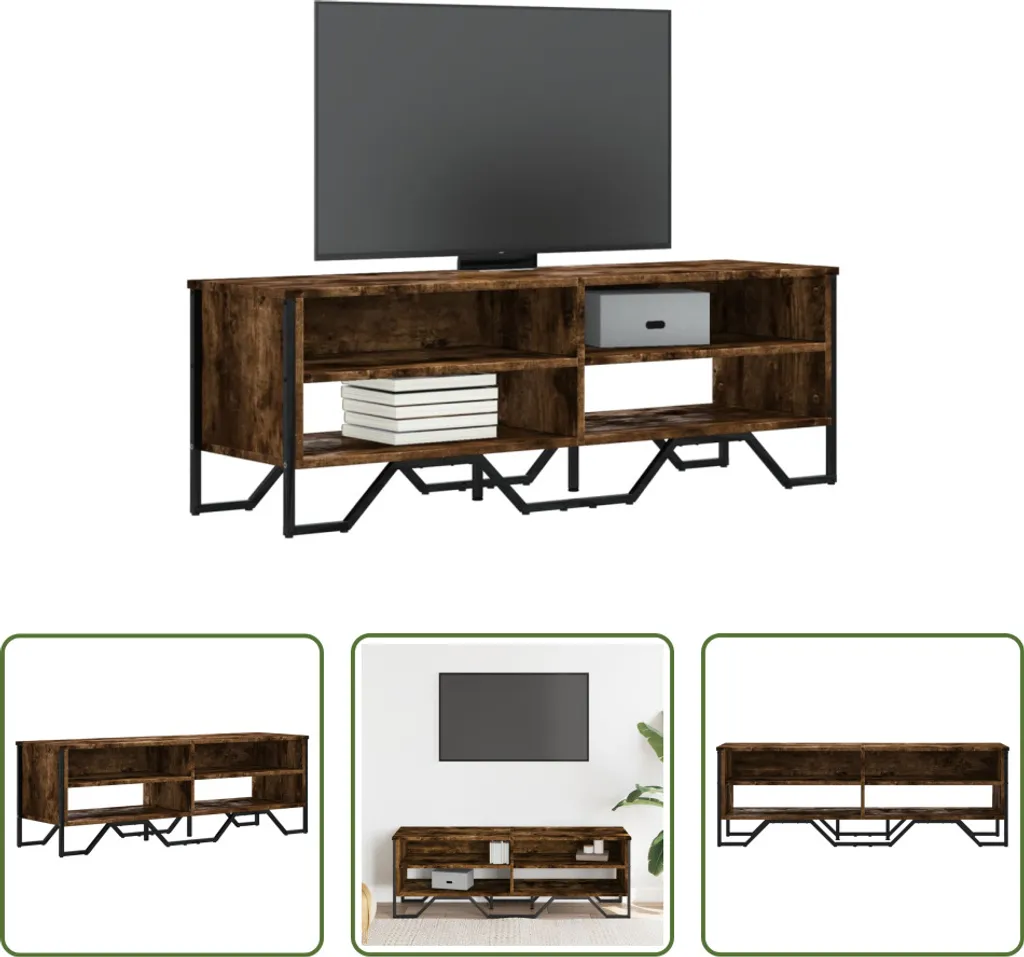 OFFERTA Mobile TV Rovere Fumé 122cm | Prezzo Stock Legno Multistrato