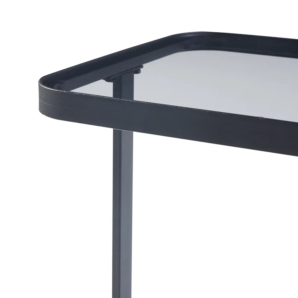 Table basse double Laxå verre et métal noir - Solution petits espaces - 6