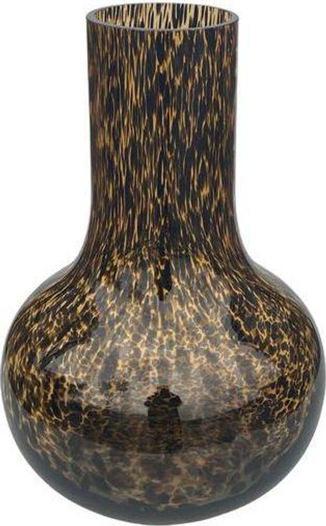 Glasvase Leopard mundgeblasen H37cm B25cm Dekovase Dekorative Blumenvase