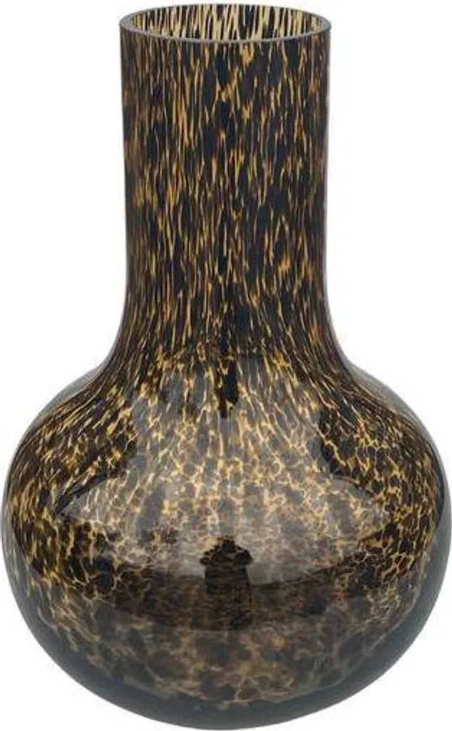 Grand Vase en Verre Léopard Soufflé à la Bouche H37cm L25cm Artisanal