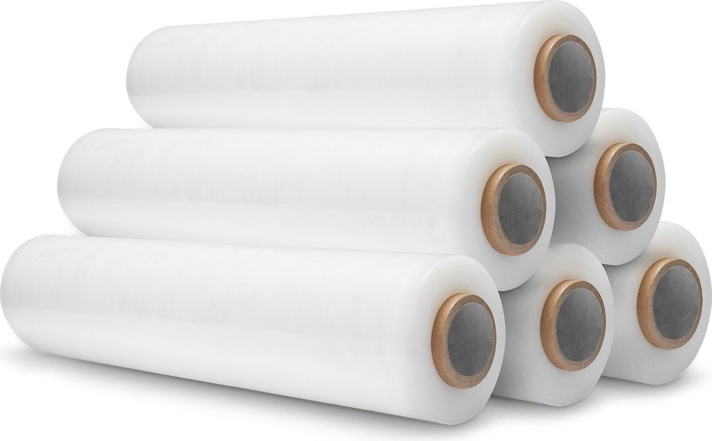 6 Rollen a 300 M Stretchfolie Palettenfolie Verpackungsfolie Wickelfolie Transparent