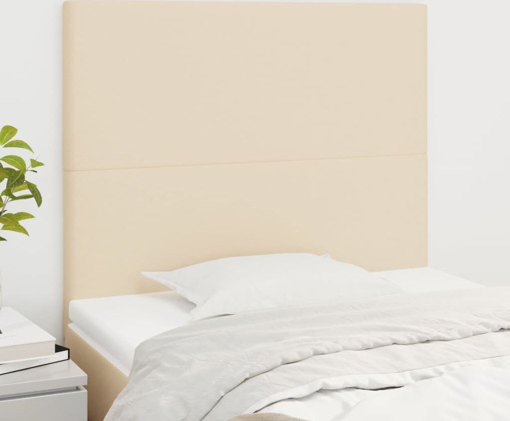The Living Store Kopfteile 2 Stk. Creme 80x5x78/88 cm Stoff