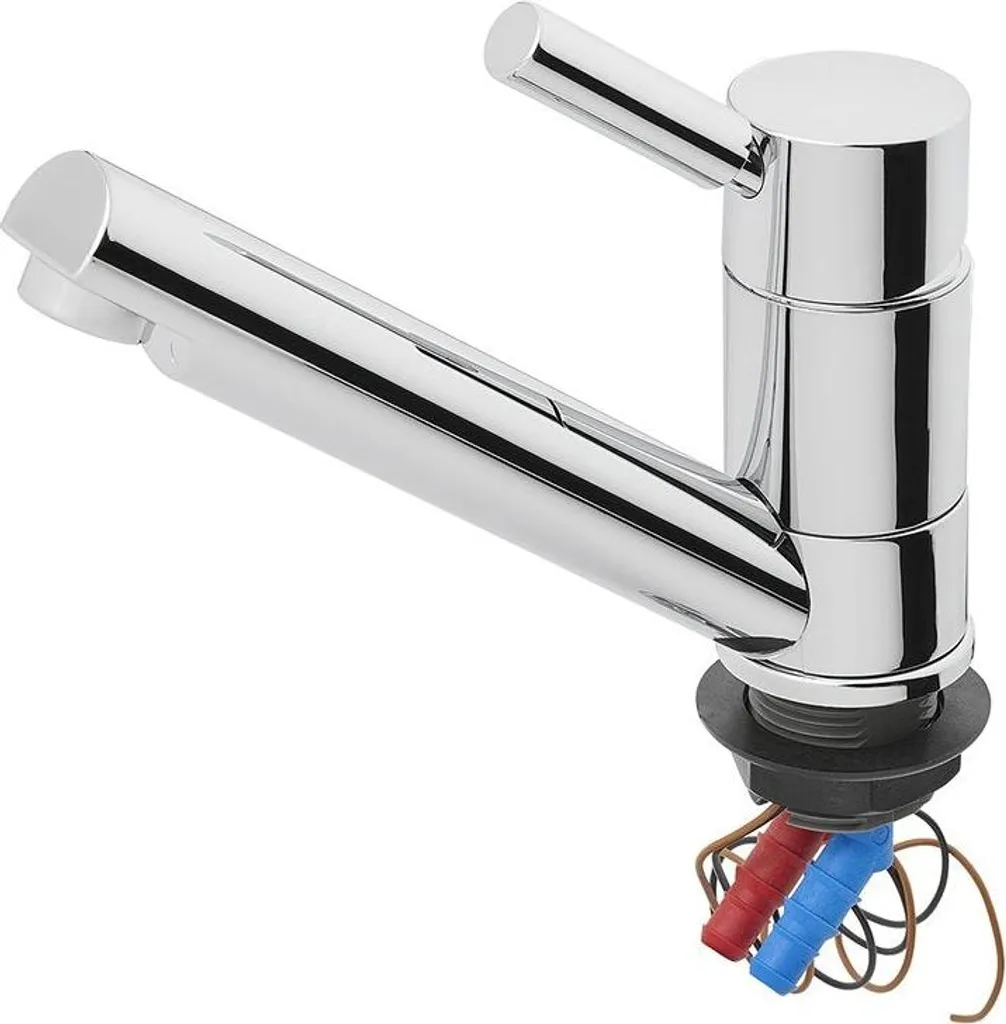 Mitigeur à disque céramique haute résistance Ø33 mm, finition chrome