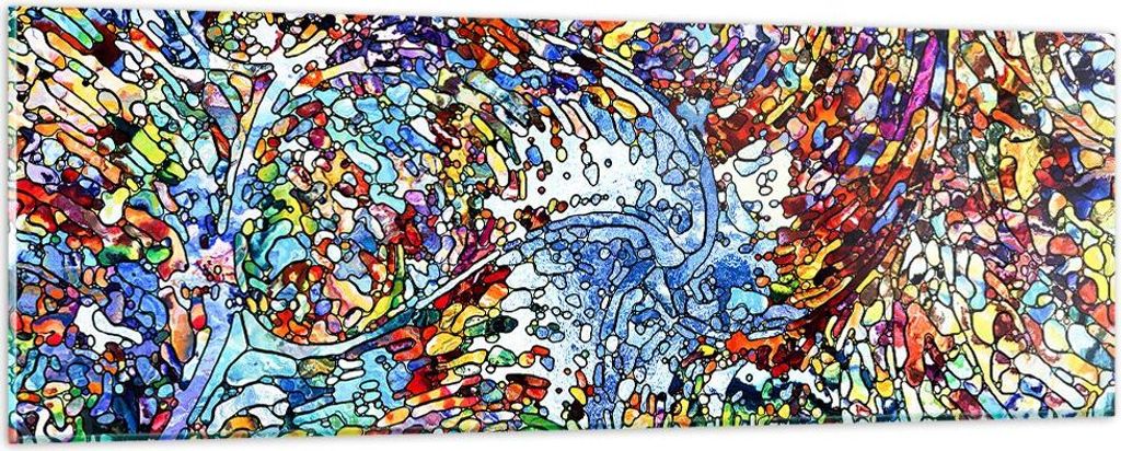 Bilder auf glas - Abstraktion modern - 90x30cm - Glasbilder - Wandbilder - Kunstdruck - zum Aufhängen bereit - Wanddekoration aus Glas - Glas Bild...