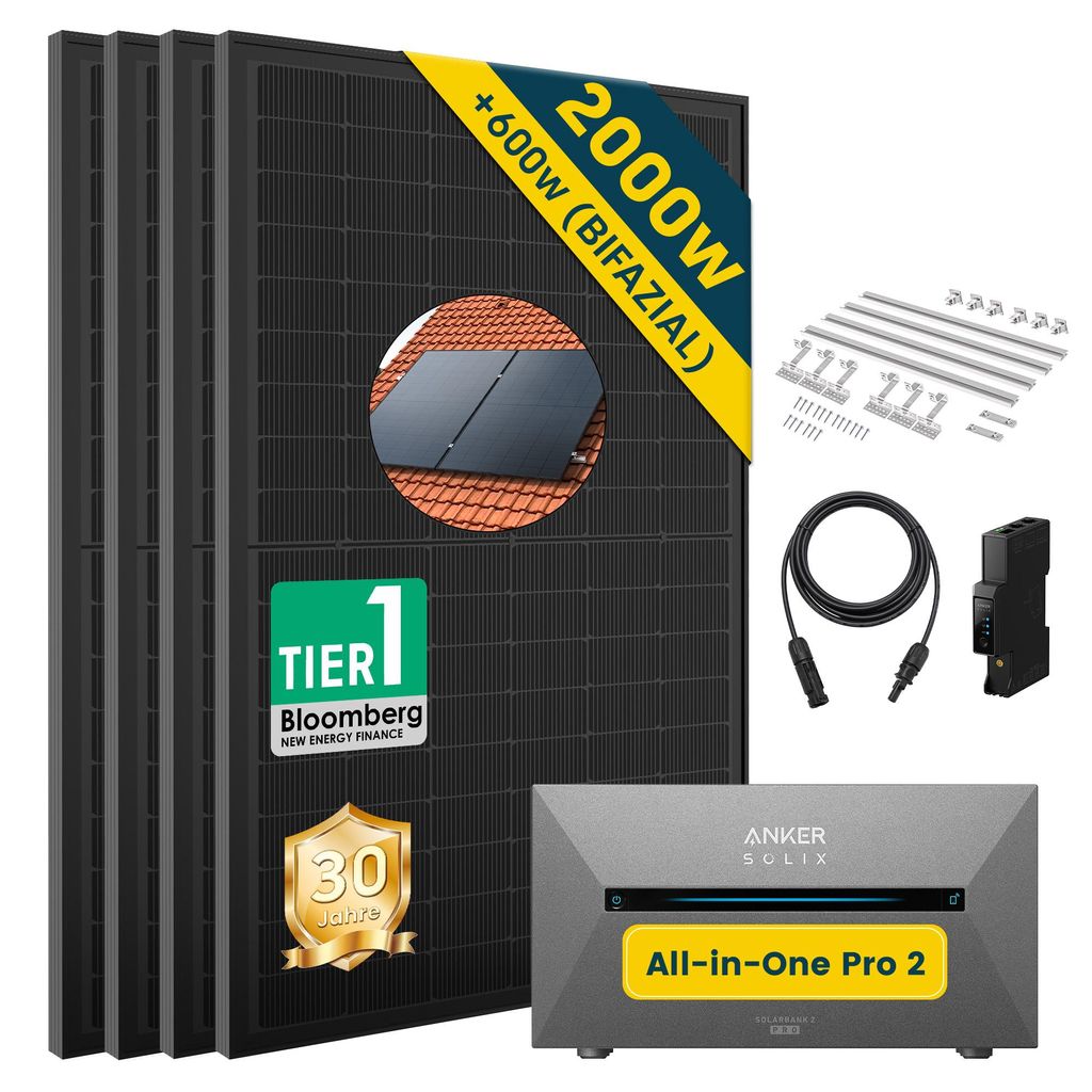 Balkonkraftwerk mit Speicher 2000w(500*4)  mit  Anker Solix Produktbild 