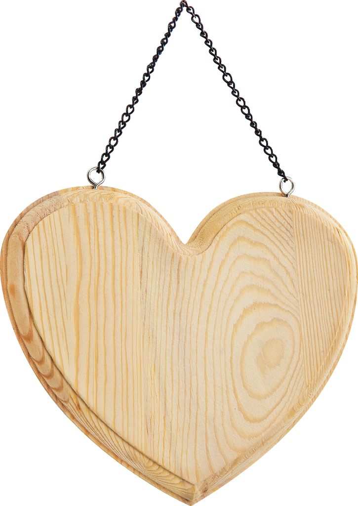 VBS Deko-Schild Herz Holz 17.5x15x1 cm Wanddeko Herzform Produktbild 