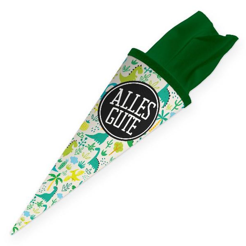 itenga Geschwister Schultüte 35 cm "Dinos" mit Aufkleber "Alles Gute"