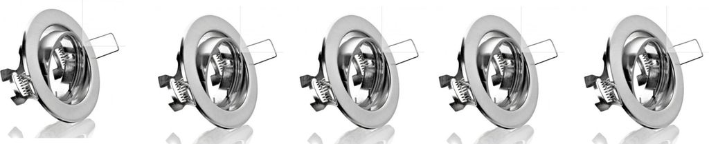 7048 Einbaurahmen Metall Eisengebürstet Ø88mm 5erSET inkl GU10 Fassung
