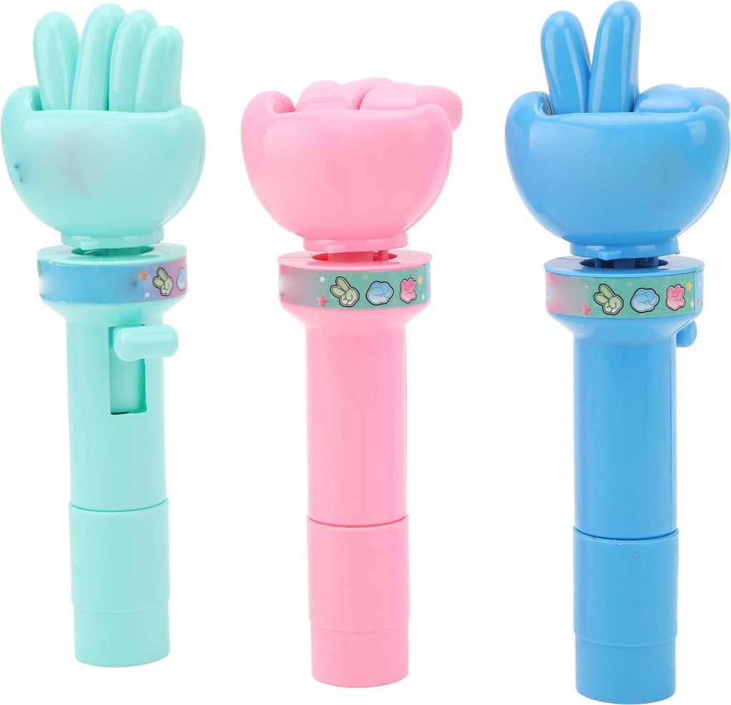 3Pcs Finger Guessing Game Handheld Change Guessing Rock Paper Scissors Game Unterhaltung Interaktives Spielzeug Grün Rosa Blau
