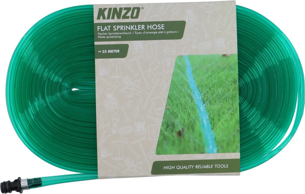 Tuyau d'Arrosage Plat Kinzo 25 Mètres Idéal pour vos Grands Jardins