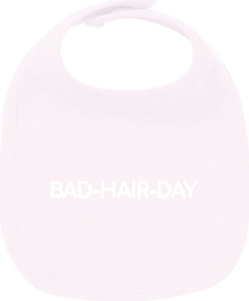 Huuraa Unisex Babylatz Bad Hair Day Schriftzug Geschenk Babypink Baumwolle Bad Hair Day Mitbringsel