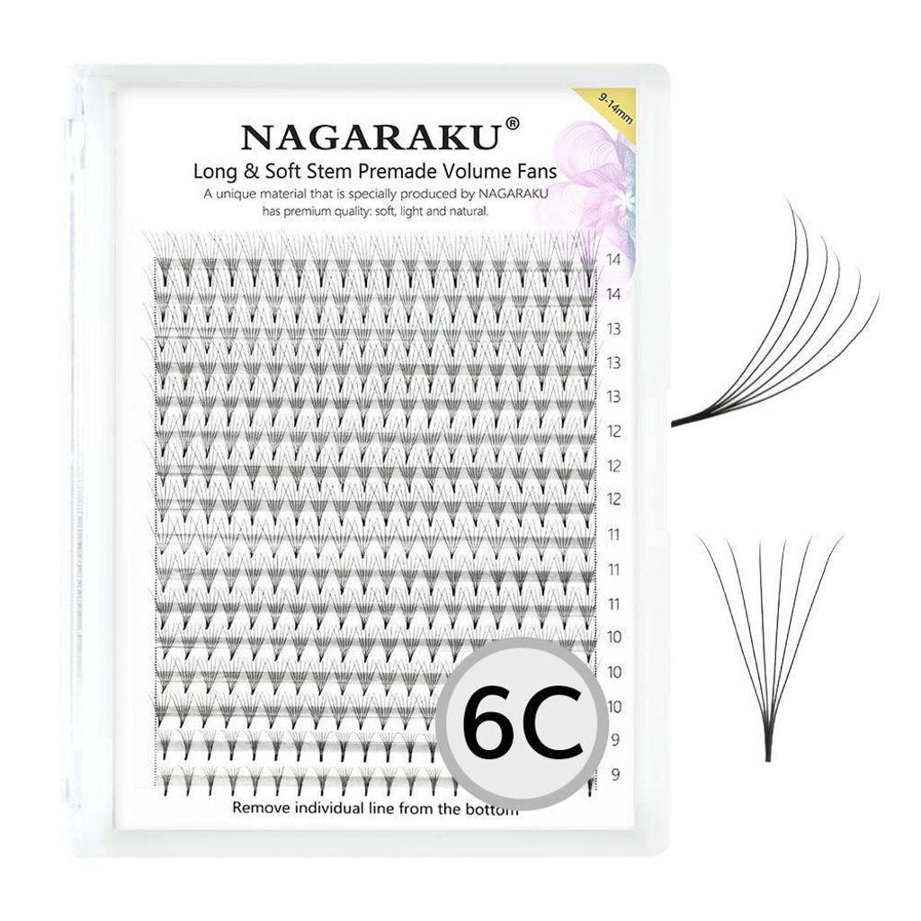 Nagaraku Buffelwimpern Mix 6D C 0,07 9-14Mm 320Stk.
