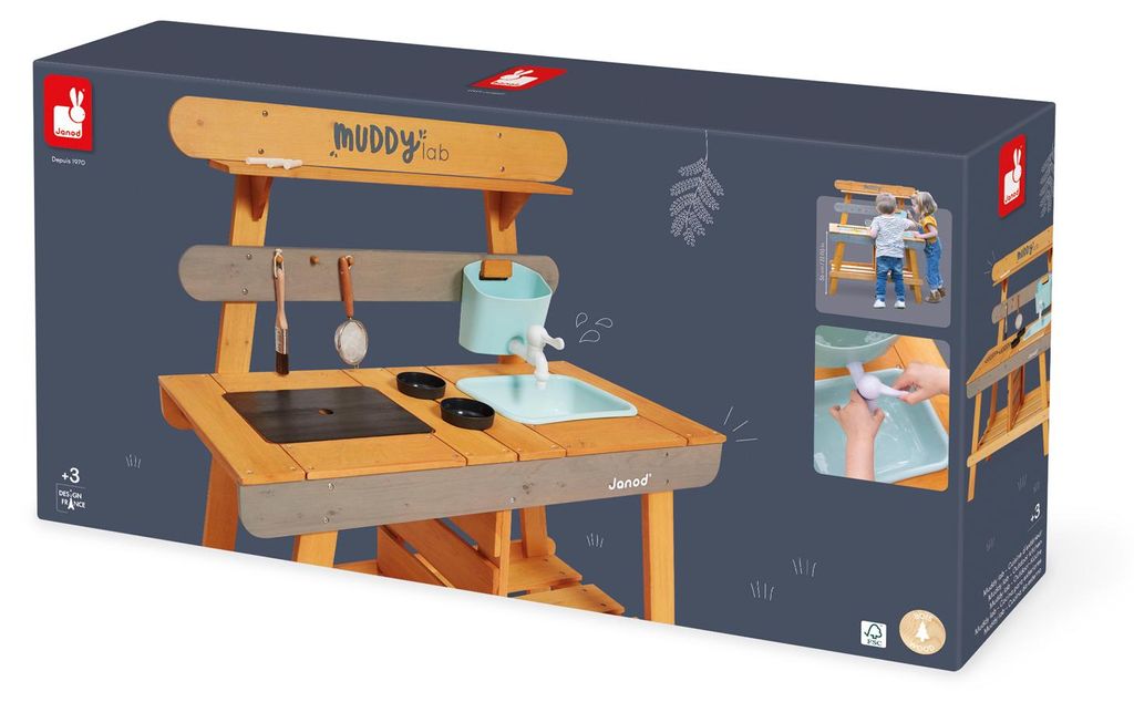 Janod Outdoor-Holzküche - Muddy Lab - GartenspielzeugHolz