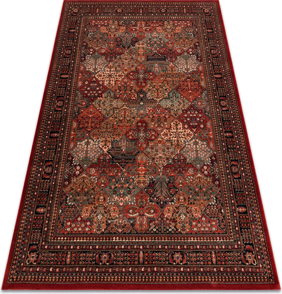 Tapis de Couloir Oriental Kashqai Rouge Bordeaux 67x275 cm