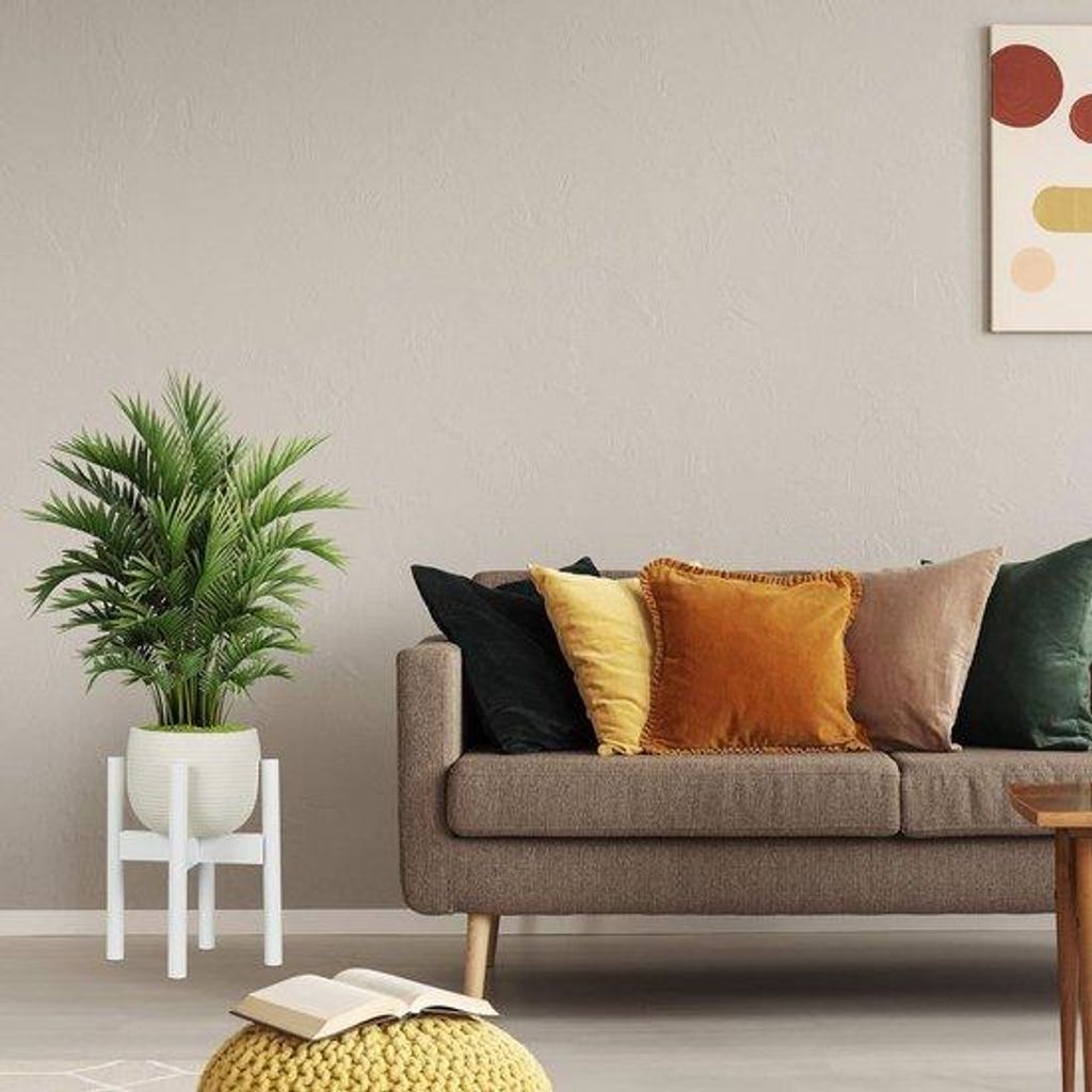 Verstellbarer Pflanzenständer aus Bambus – für Blumentöpfe bis 32 cm – Blumentopfhalter – 355 cm hoch – weiß