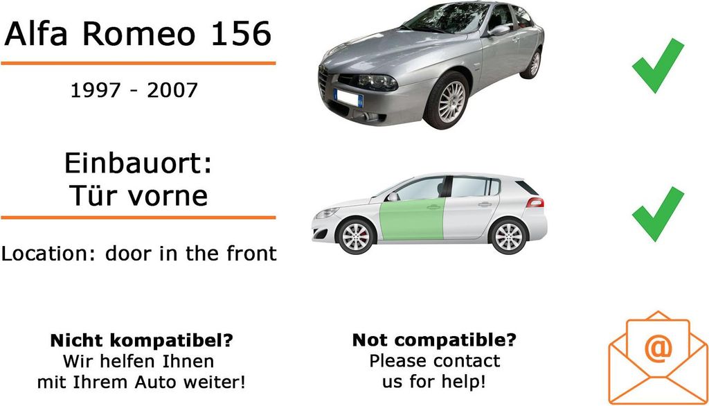 Lautsprecher Boxen Einbaupaket vorne Kenwood S1766 passend für Alfa Romeo 156 | 2x Tief-Mitteltöner mit integriertem Hochtöner