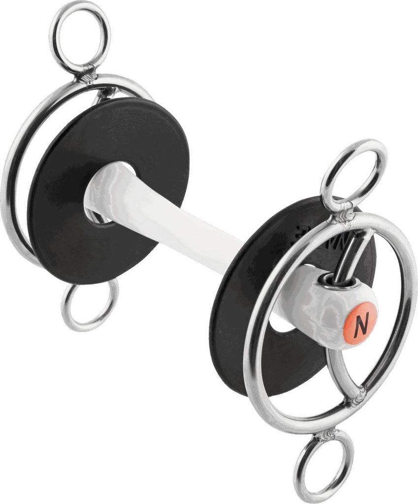 Sprenger Nathe 3Ring Gebiss mit Gleitsteg 20 mm mit biegsamer Stange Thermoplast, Größe:130 mm