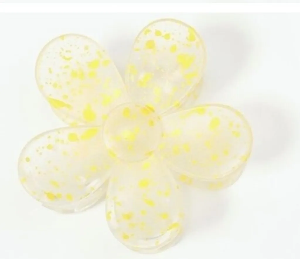 Fermaglio Fiore Giallo Tropicale Maculato 7,5cm Accessorio Mare