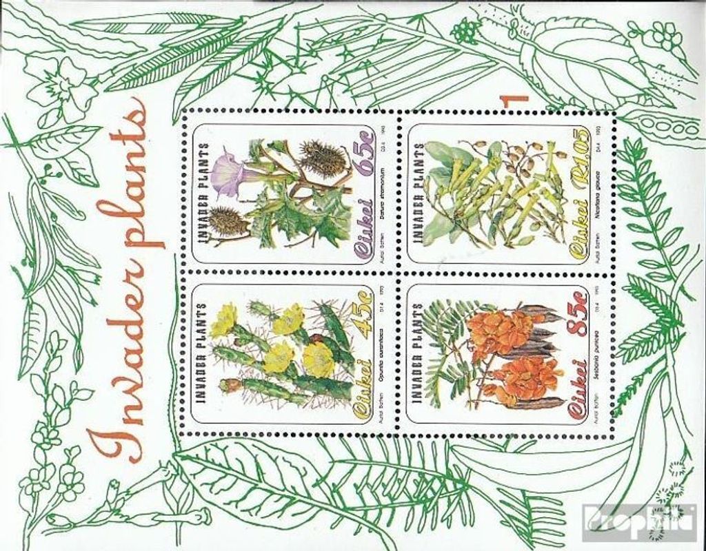 Briefmarken Südafrika - Ciskei 1993 Mi Block9 (kompl.Ausg.) gestempelt Eingeführte Pflanzen