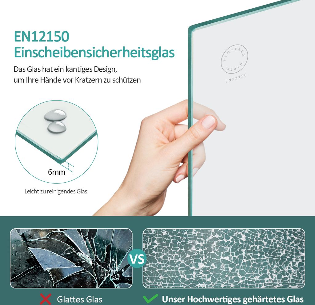 EMKE Duschabtrennungen 130x140cm, 3-teilige faltbare Produktbild 3