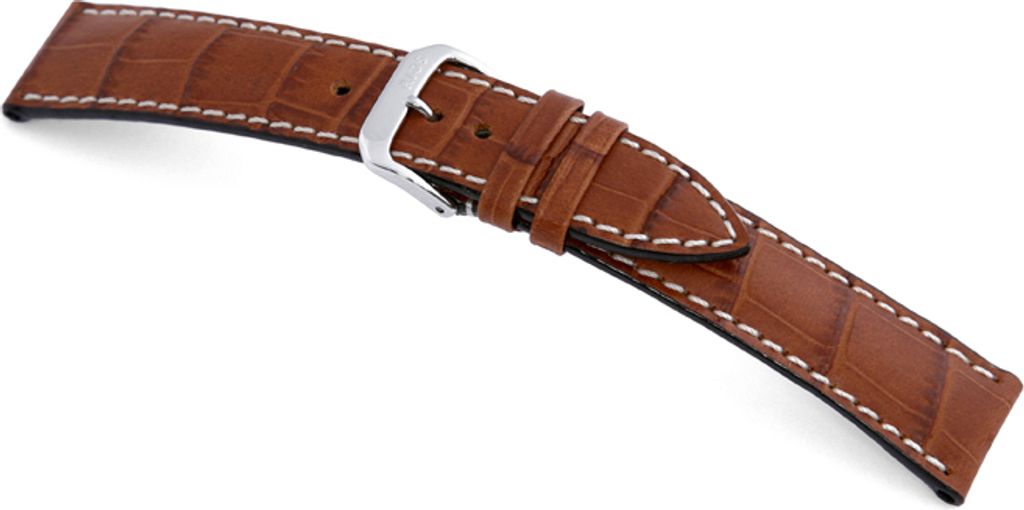 Happel Lederband Tupelo 20mm cognac mit Alligatorprägung