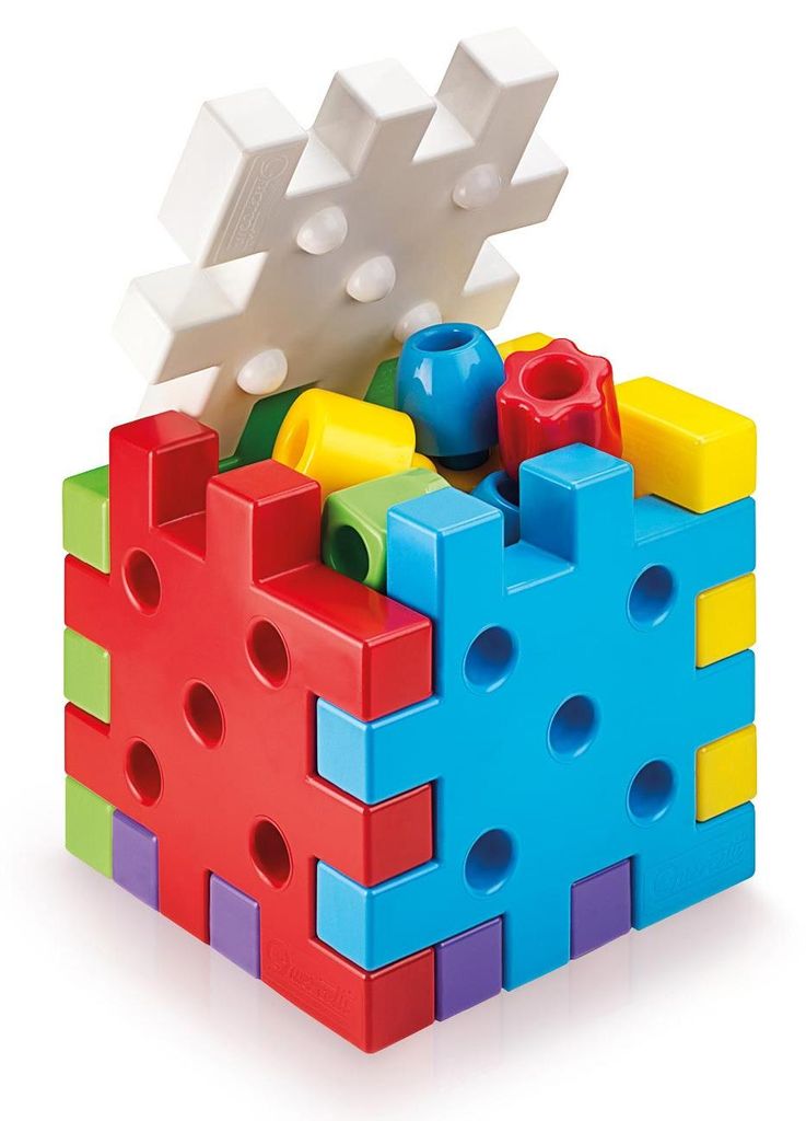Quercetti Bausteinset Qubo erste Bausteine buntes Stapelvergnügen