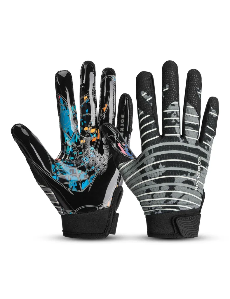 Gants Football Américain Antidérapants avec Grip Haute Performance Gris S