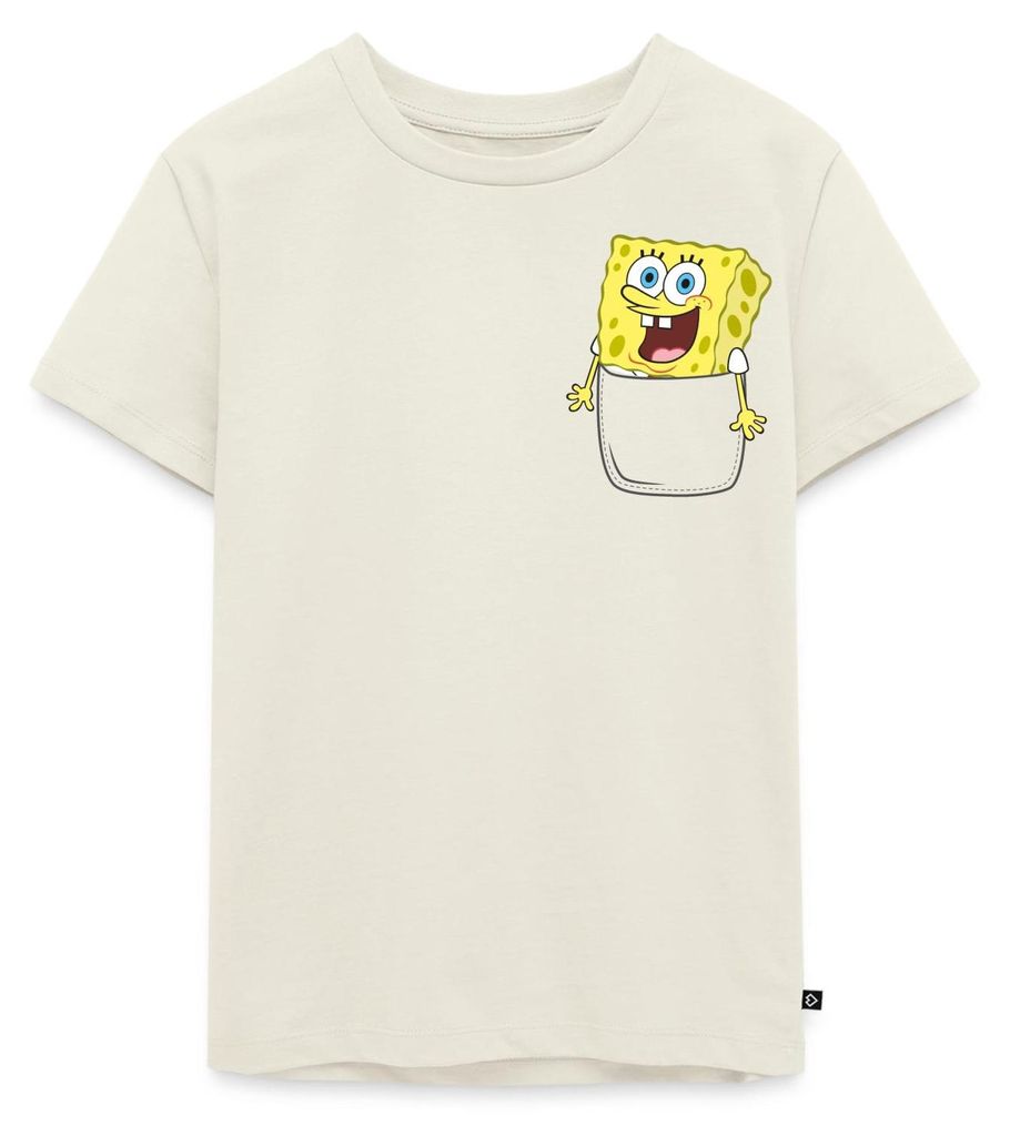 Spreadshirt SpongeBob Schwammkopf Ich Bin Bereit Brustmotiv Kinder Premium T-Shirt, 98/104 (2 Jahre), Naturweiß