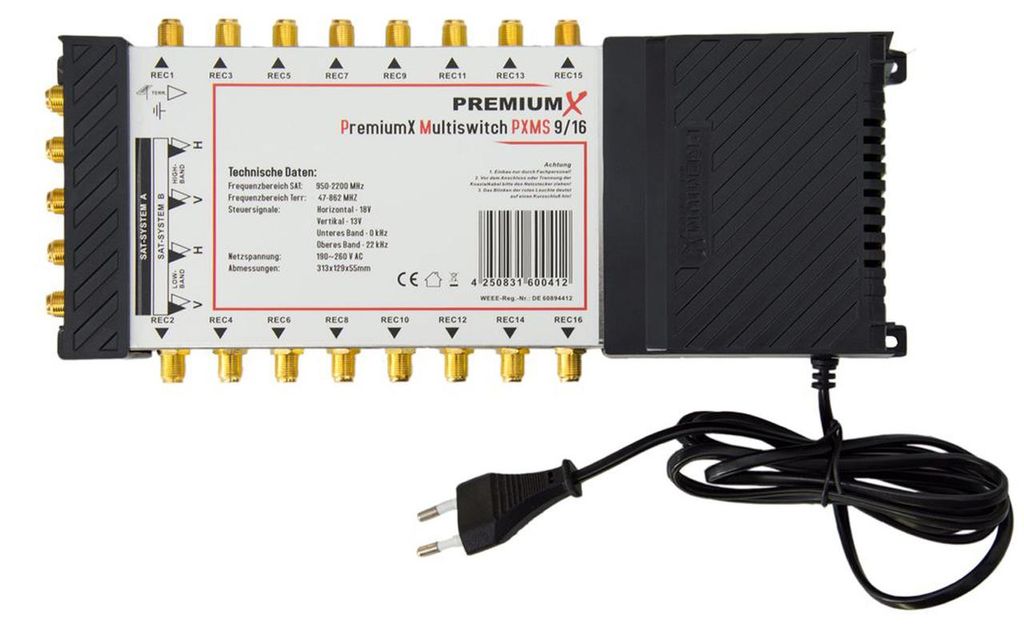 PremiumX PXMS 9/16 Multischalter mit Netzteil Multiswitch 2 Produktbild 
