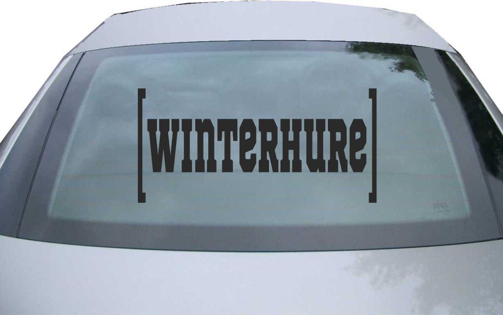 Indigos UG - Aufkleber Heckscheibe & Motorklappe DE6425 - schwarz - 600x287 mm - Winterhure - Auto Scheiben Fenster Heckklappe Tuning Racing JDM - ...