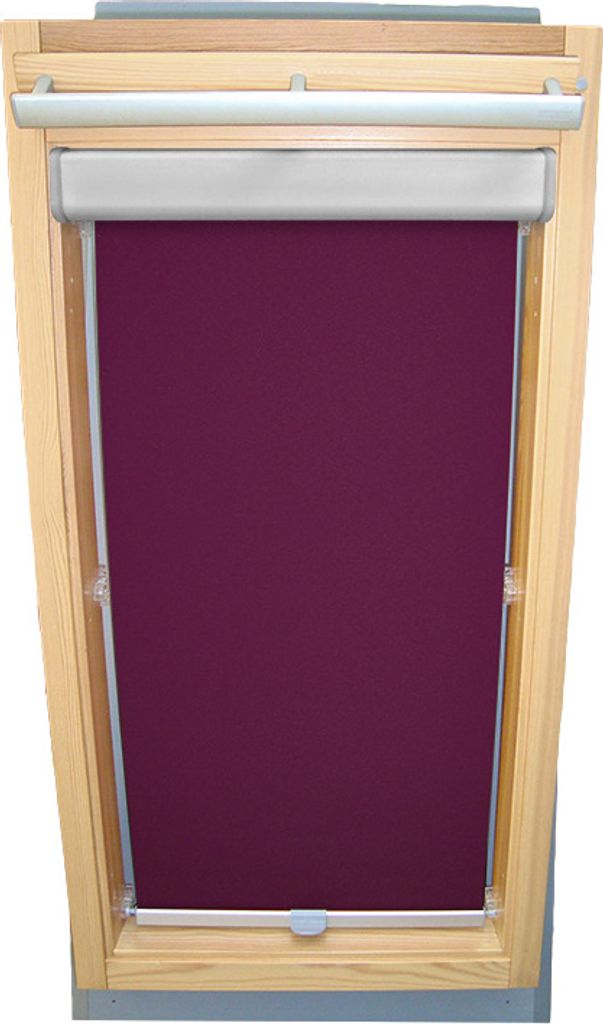 Rollo für VELUX Dachfenster Abdunkelung Komfort Premium mit Blende und Haltekrallen GGU/GPU - P06 - lila