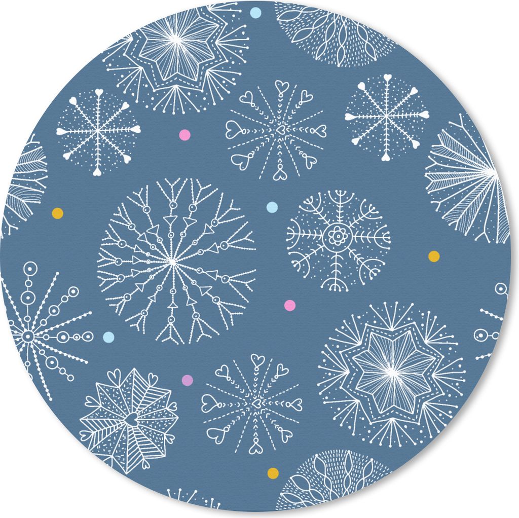MuchoWow Mauspad Mousepad Schneeflocke - Muster - Winter 50x50 cm - Mousepads - Maus Mat - Pad - Mausunterlage - Vinyl