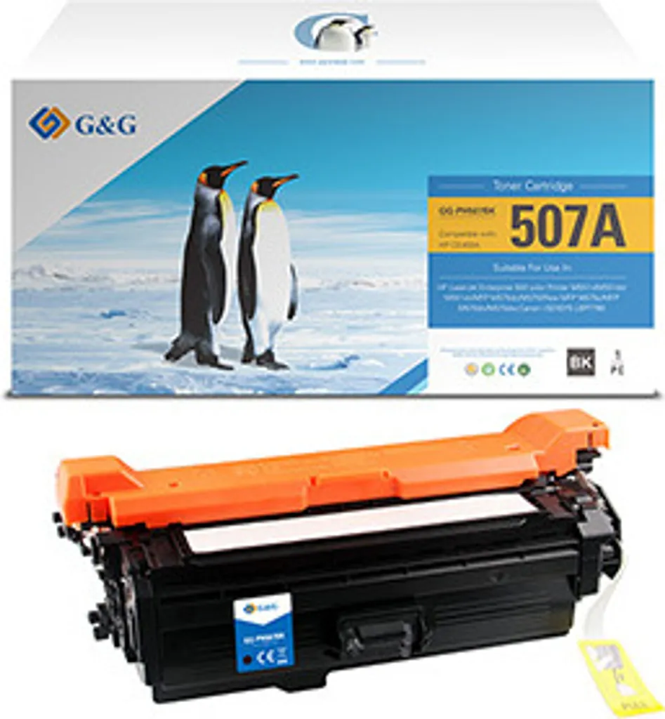 Toner Noir G&G Compatible HP CE400A 507A pour LaserJet Enterprise 500