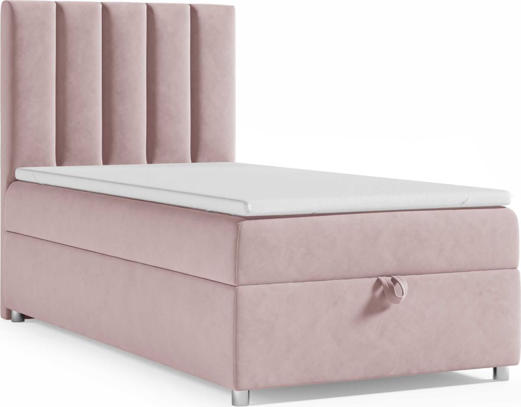 Best for Home Boxspringbett mit Bettkasten Trinity K10-SINGLE 100x200 Bonellfederkern inkl. Topper - Rosa