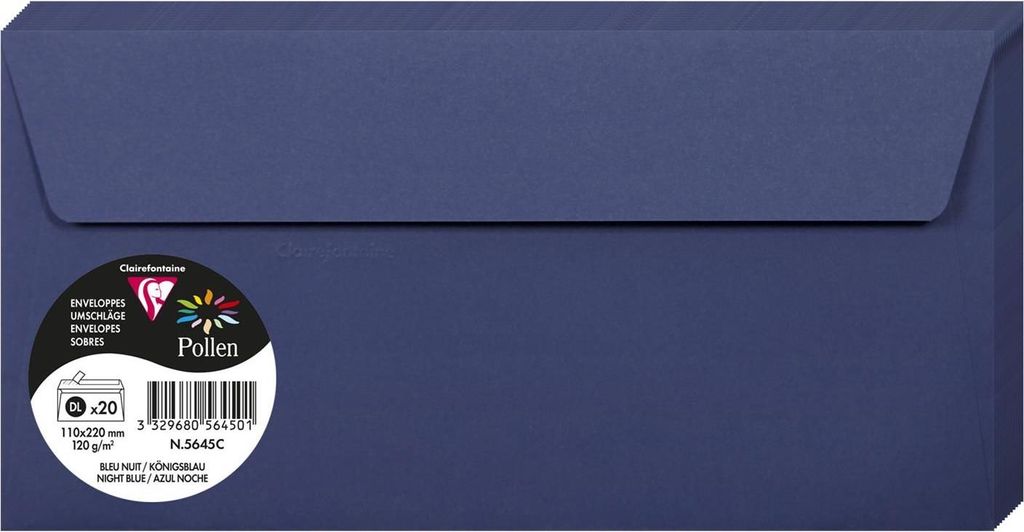 Pollen by Clairefontaine Briefumschlag DIN Lang nachtblau Produktbild 
