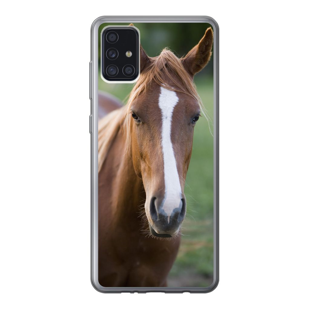 MuchoWow Handyhülle Schutzhülle Hülle für Samsung Galaxy A52 5G Pferd - Natur - Porträt Silikon Softcase Handy Hülle - Umschlag